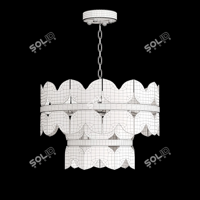 Elegant Chandelier with Marble Plates 3D model image 2