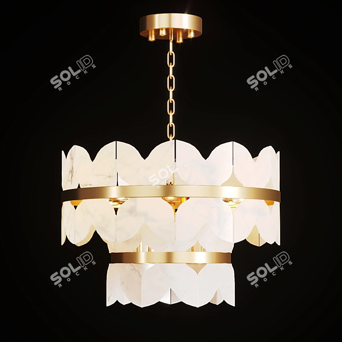 Elegant Chandelier with Marble Plates 3D model image 3