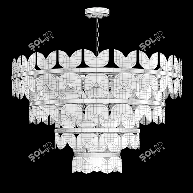 Elegant Marble Plate Chandelier 3D model image 2