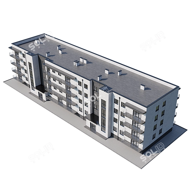 Modern Apartment House Design 3D model image 4