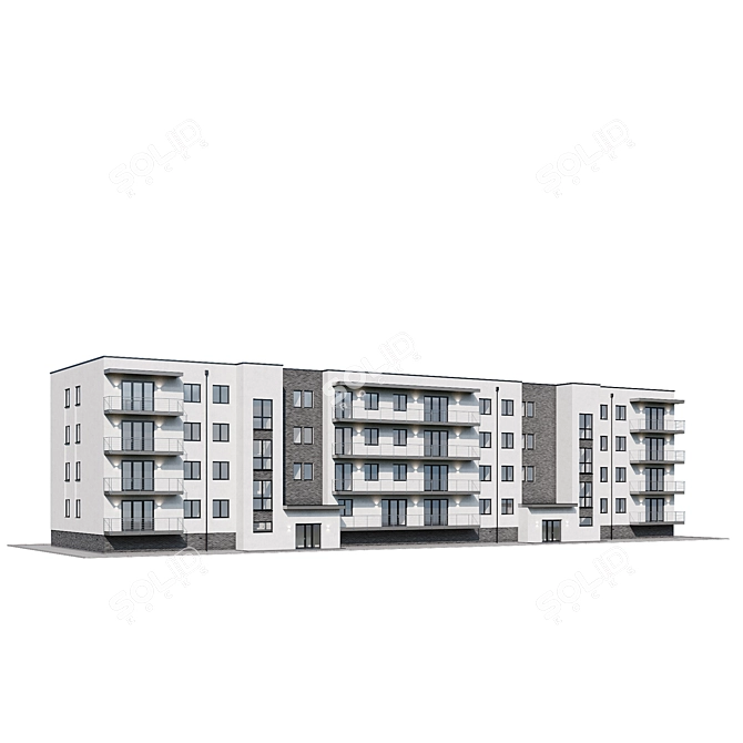 Modern Apartment House Design 3D model image 5