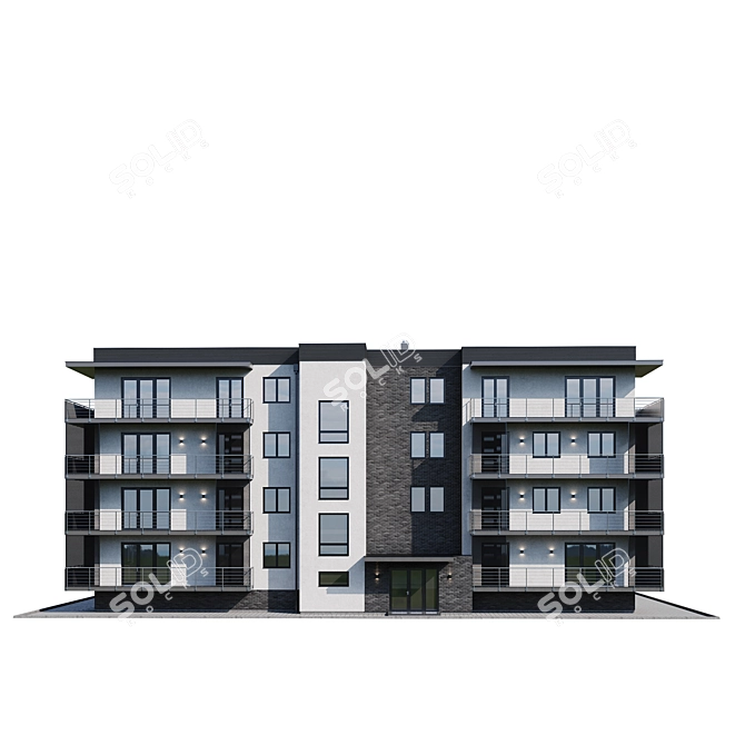 Modern Multi-Family Home 3D model image 2