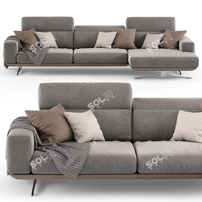 Modern Corner Sofa: Egoitaliano Gloria 3D model image 2