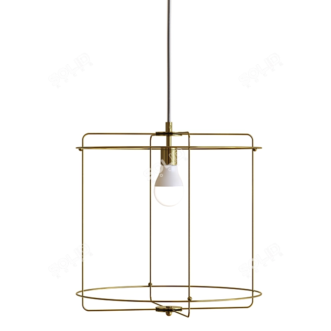 Clouds Linen Pendant Light 3D model image 2