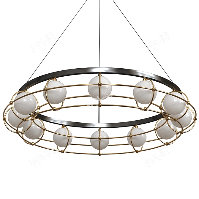 Sleek 12-Light Carcass Pendant 3D model image 3