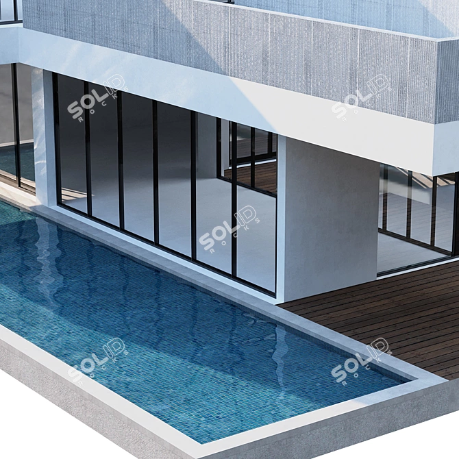 Modern House No4: Detailed Elements & High-Quality Textures 3D model image 4