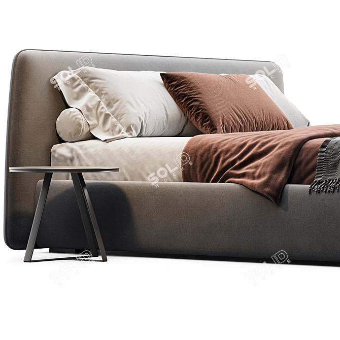 Sleek Boca Slim Bed 3D model image 2