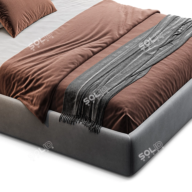 Sleek Boca Slim Bed 3D model image 3