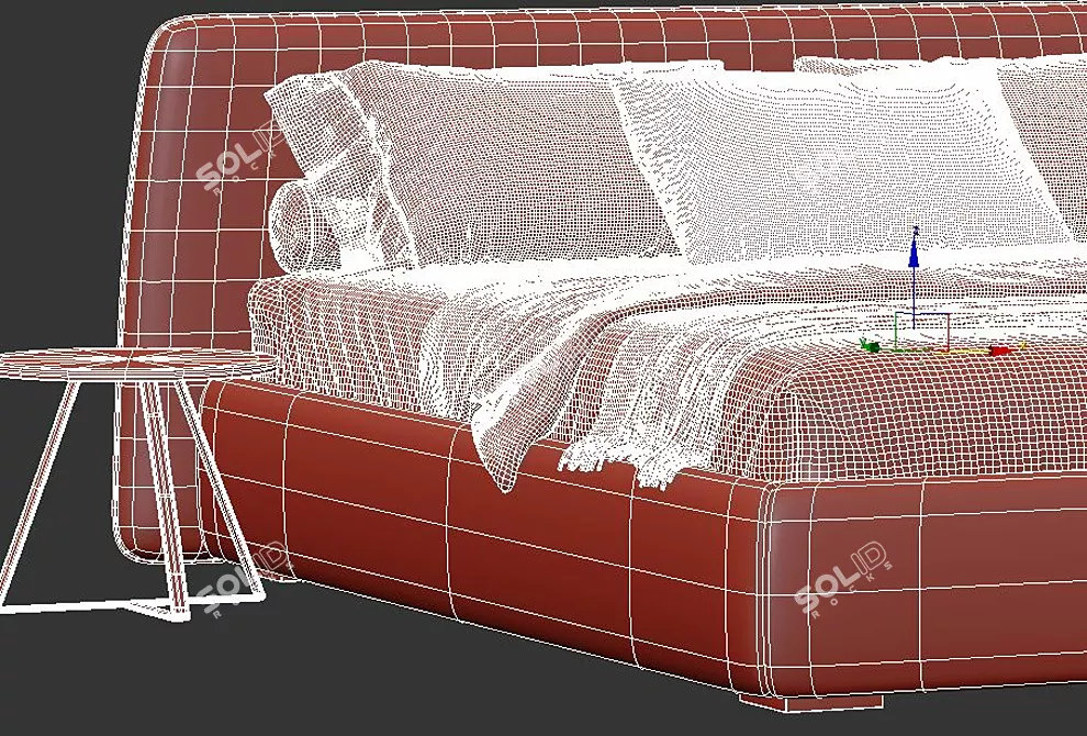 Sleek Boca Slim Bed 3D model image 4