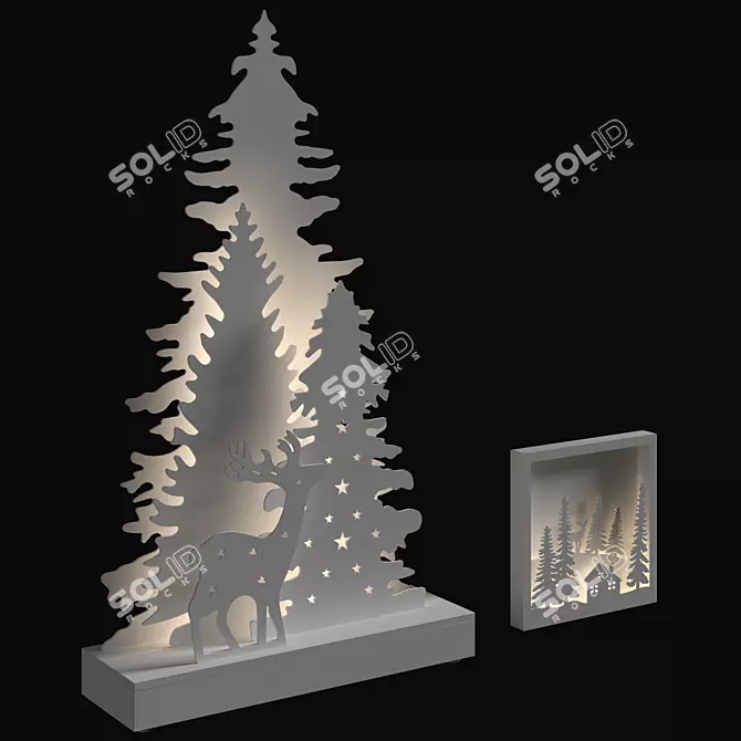 Festive Christmas Decor Set 3D model image 9