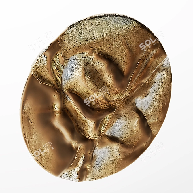 Modern 3D Golden Stone Panel 3D model image 2