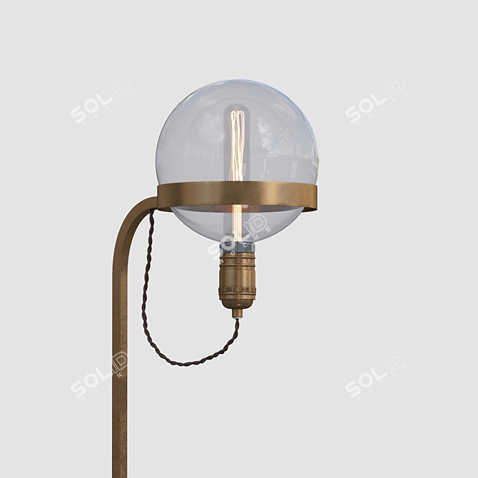 Braxton Brass Floor Lamp 3D model image 2