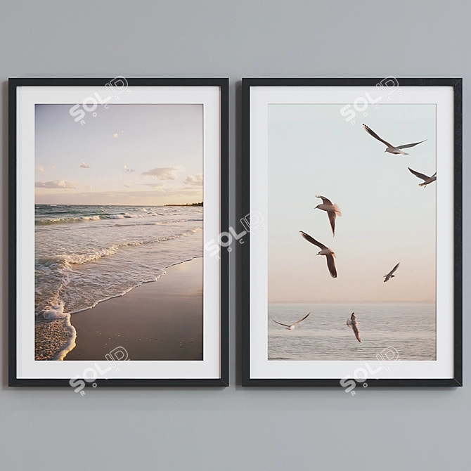 Coastal Birds Frame Set 3D model image 2