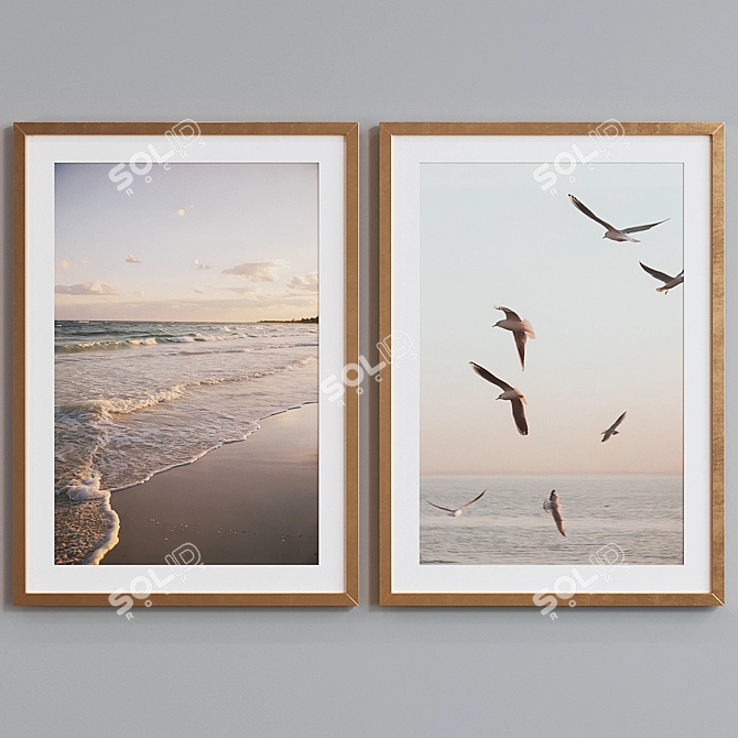 Coastal Birds Frame Set 3D model image 4