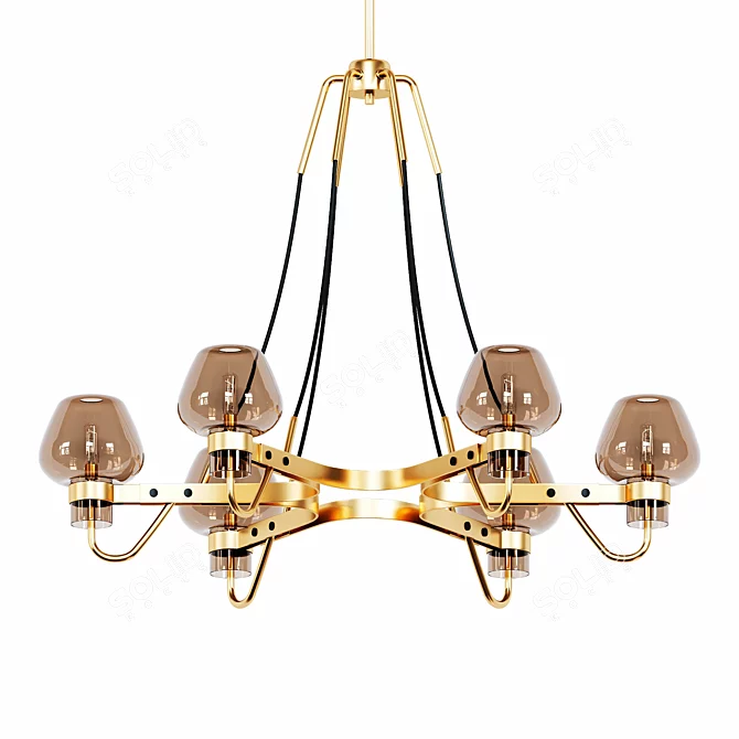 Sleek Glass Ceiling Chandelier 3D model image 1