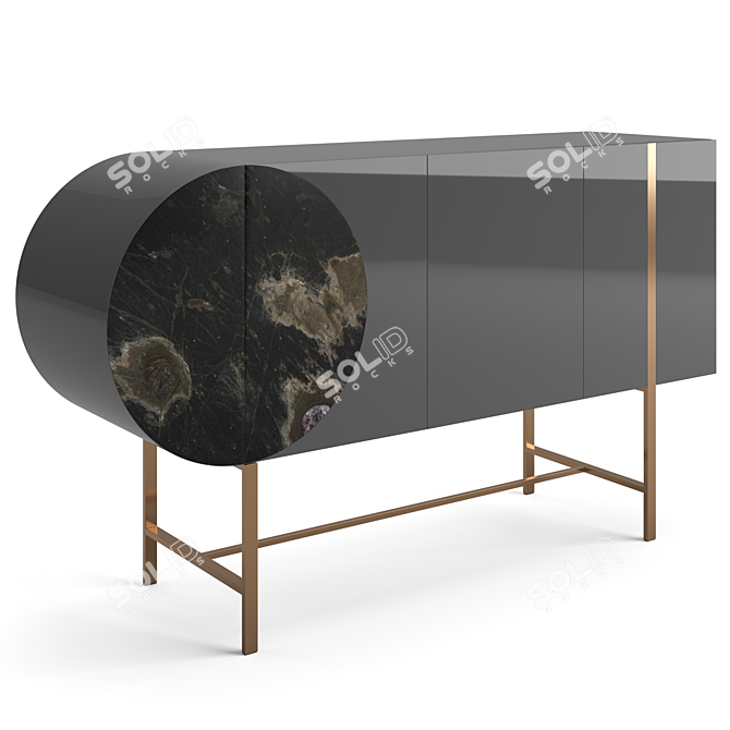 Luxury Ocean Storm Marble Baxter Selene Dresser 3D model image 2