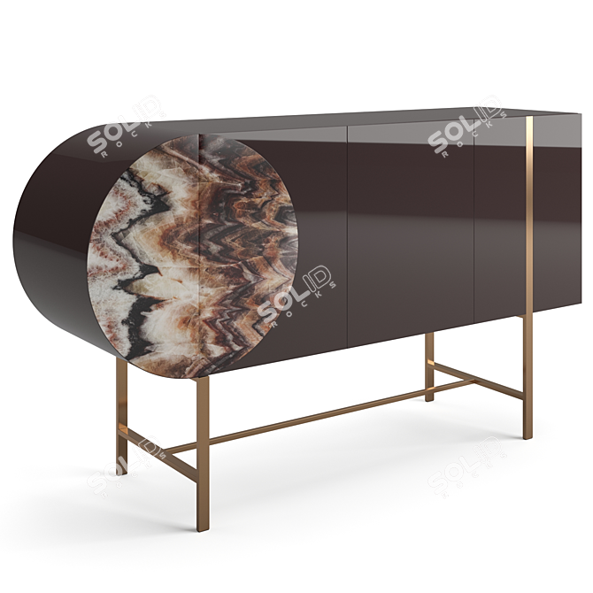 Luxury Ocean Storm Marble Baxter Selene Dresser 3D model image 4