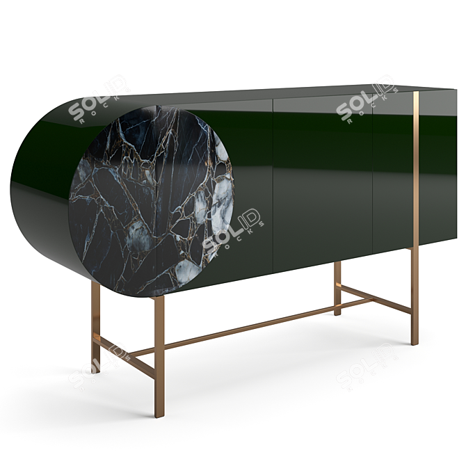 Luxury Ocean Storm Marble Baxter Selene Dresser 3D model image 5