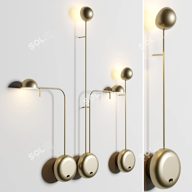 Vibia PIN LED Wall Lamp: Adjustable Elegance 3D model image 4