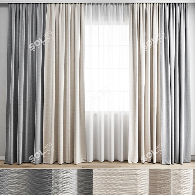 Polygonal Curtain Model - High Quality 3D model image 1