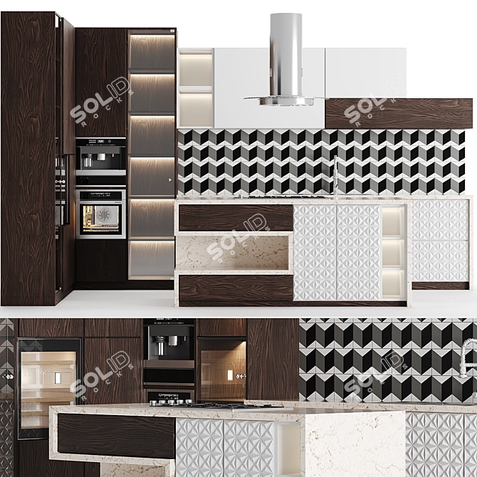 Modern Kitchen 2015: Functional & Stylish 3D model image 1