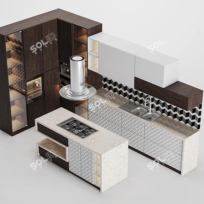 Modern Kitchen 2015: Functional & Stylish 3D model image 2