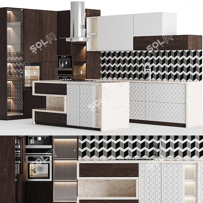 Modern Kitchen 2015: Functional & Stylish 3D model image 3