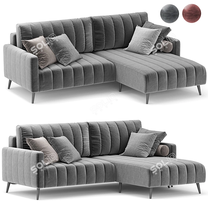 Elegant Corner Sofa: Markful 3D model image 1