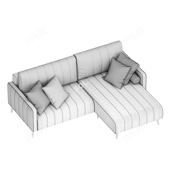 Elegant Corner Sofa: Markful 3D model image 7