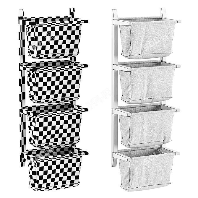 Norrgavel Bag Shelf Set: Scandinavian Storage Solution 3D model image 3