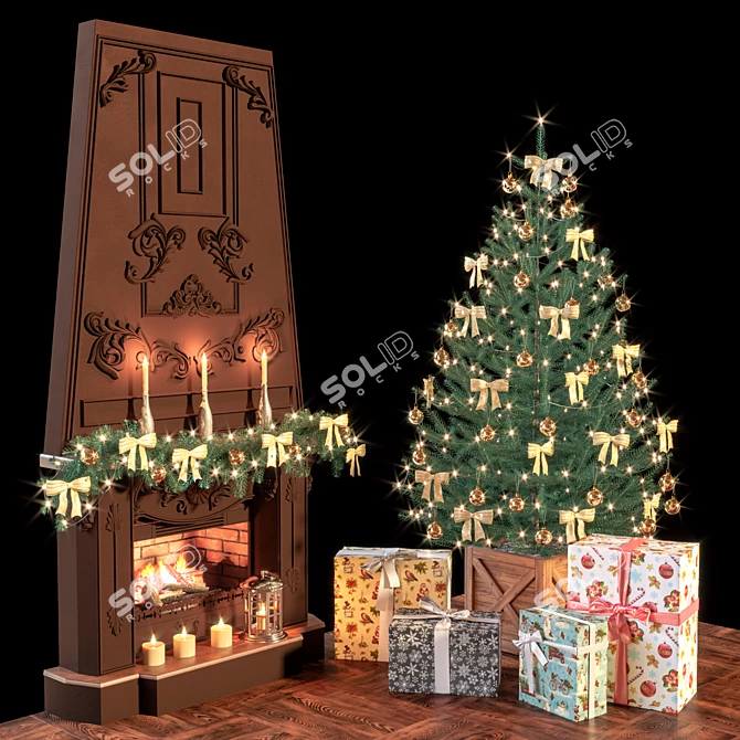 Fireside Christmas Tree 3D model image 1