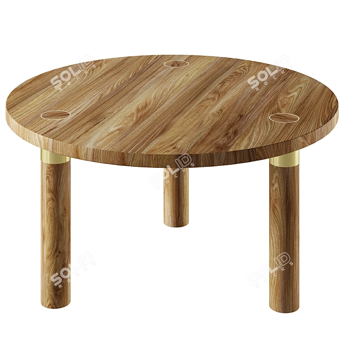 Sleek Round Pole Table 3D model image 2