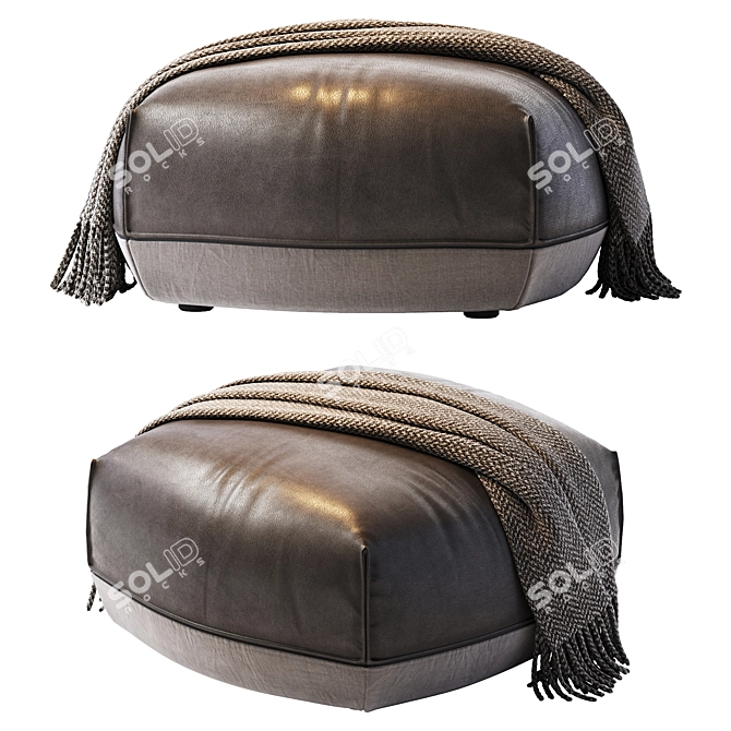 Brioni Medium Pouf - Stylish and Versatile Seating Solution 3D model image 2