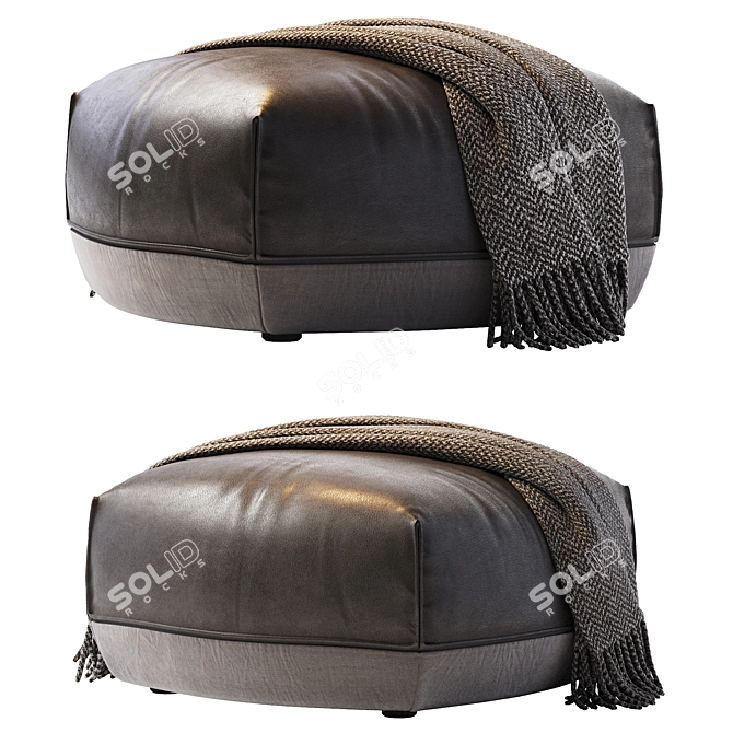 Brioni Medium Pouf - Stylish and Versatile Seating Solution 3D model image 3