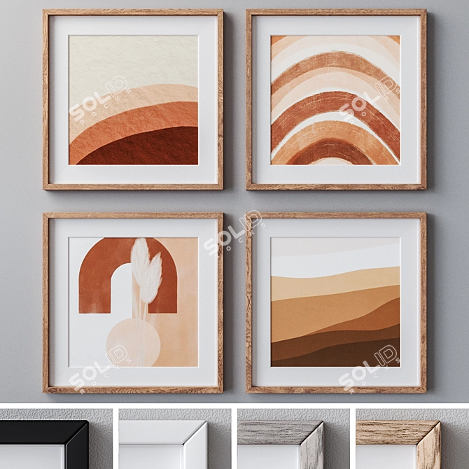 Minimalist Set: 4 Frame Colors | Wall Paintings 1648 3D model image 1