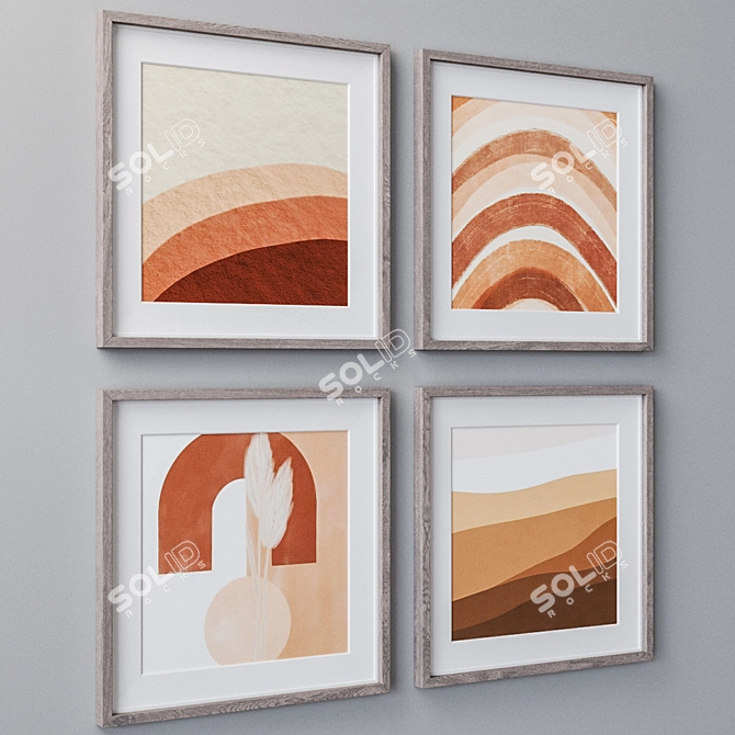 Minimalist Set: 4 Frame Colors | Wall Paintings 1648 3D model image 2