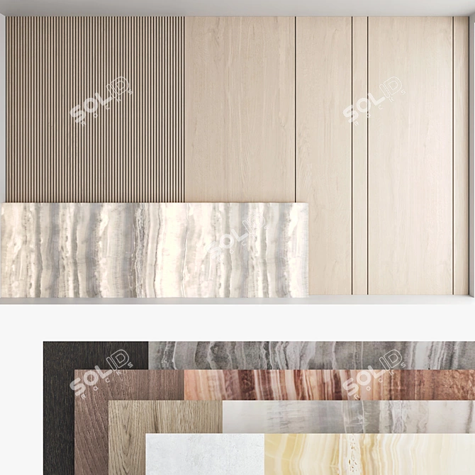 Title: Modern 3D Decorative Wall Panel 3D model image 1