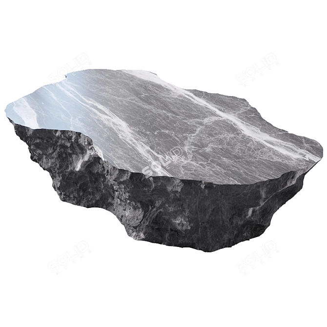 Stylish Stone Coffee Table 3D model image 4