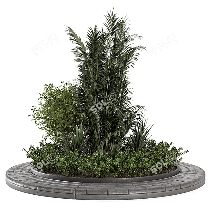 Outdoor Garden Set 360: Bush & Tree 3D model image 1