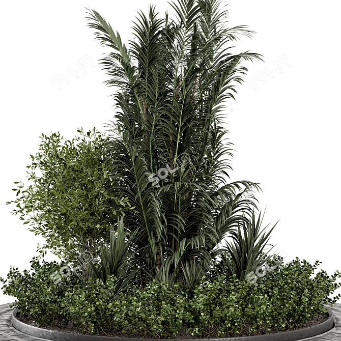 Outdoor Garden Set 360: Bush & Tree 3D model image 2