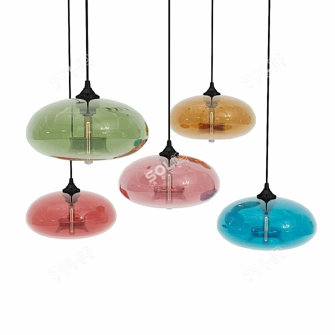 Nordic Glass Pendant Light 3D model image 1