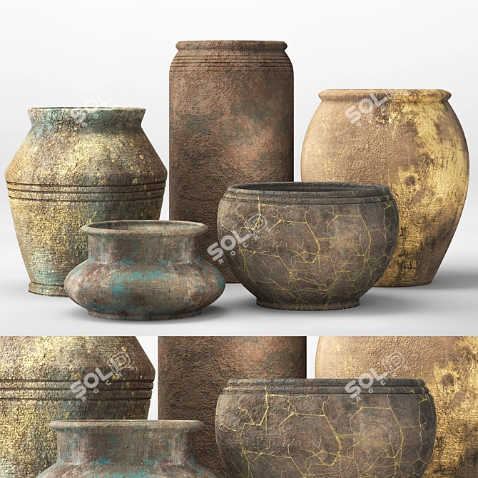 Modern Vase Collection: Variety of 5 Unique Designs 3D model image 1