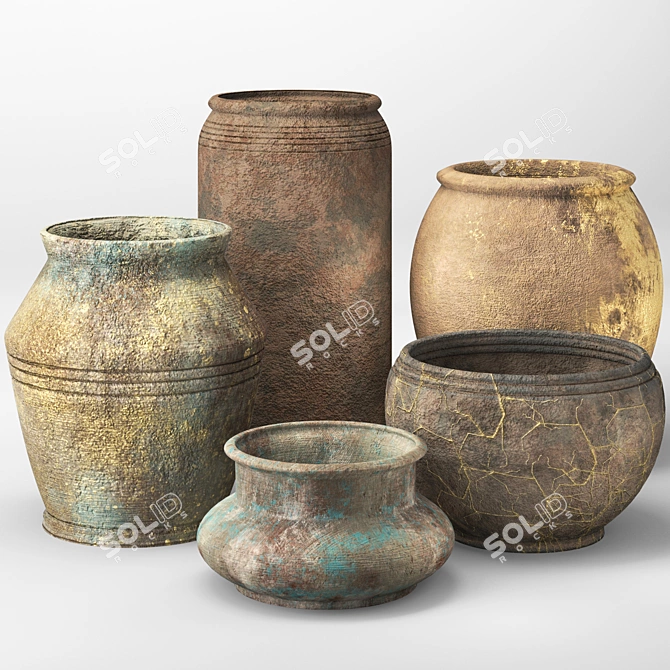 Modern Vase Collection: Variety of 5 Unique Designs 3D model image 2