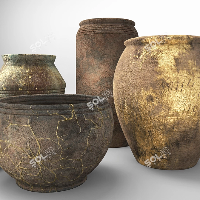 Modern Vase Collection: Variety of 5 Unique Designs 3D model image 3