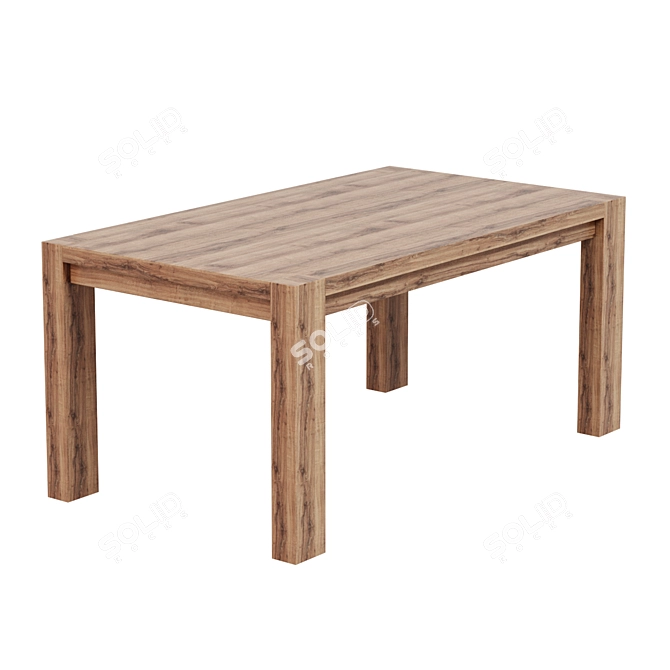 Title: Terra Oak Natural Dining Table 3D model image 1