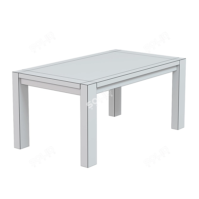 Title: Terra Oak Natural Dining Table 3D model image 2