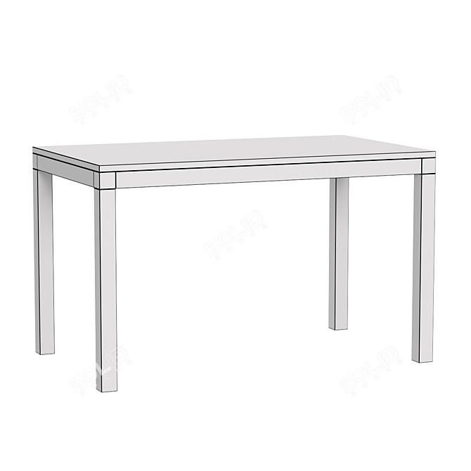 Elegant Marble Dining Table with Dark Steel Base 3D model image 2