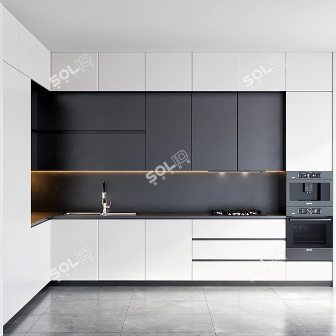 Modern Bosch Kitchen with Brizo Faucet 3D model image 1