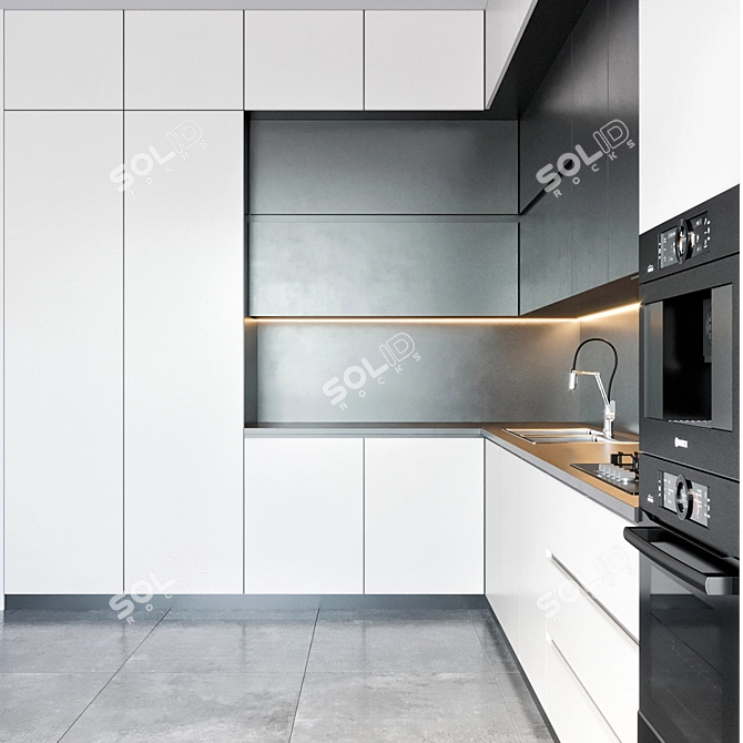 Modern Bosch Kitchen with Brizo Faucet 3D model image 3