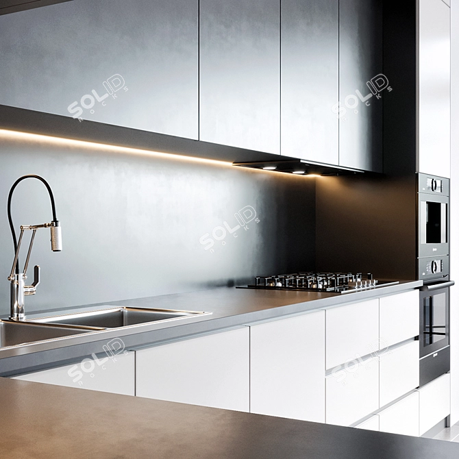 Modern Bosch Kitchen with Brizo Faucet 3D model image 4